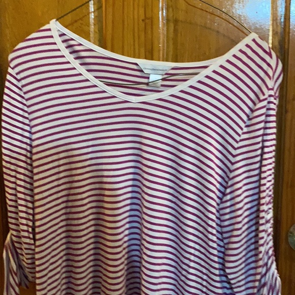 #223 Christopher and Banks Purple Striped Shirt Size XL - Picture 2 of 5